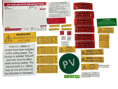 DC Solar Label Kit V.25 (NEW AS/NZS 4777.1:2024 and AS/NZS 5033:2021) - JE Group