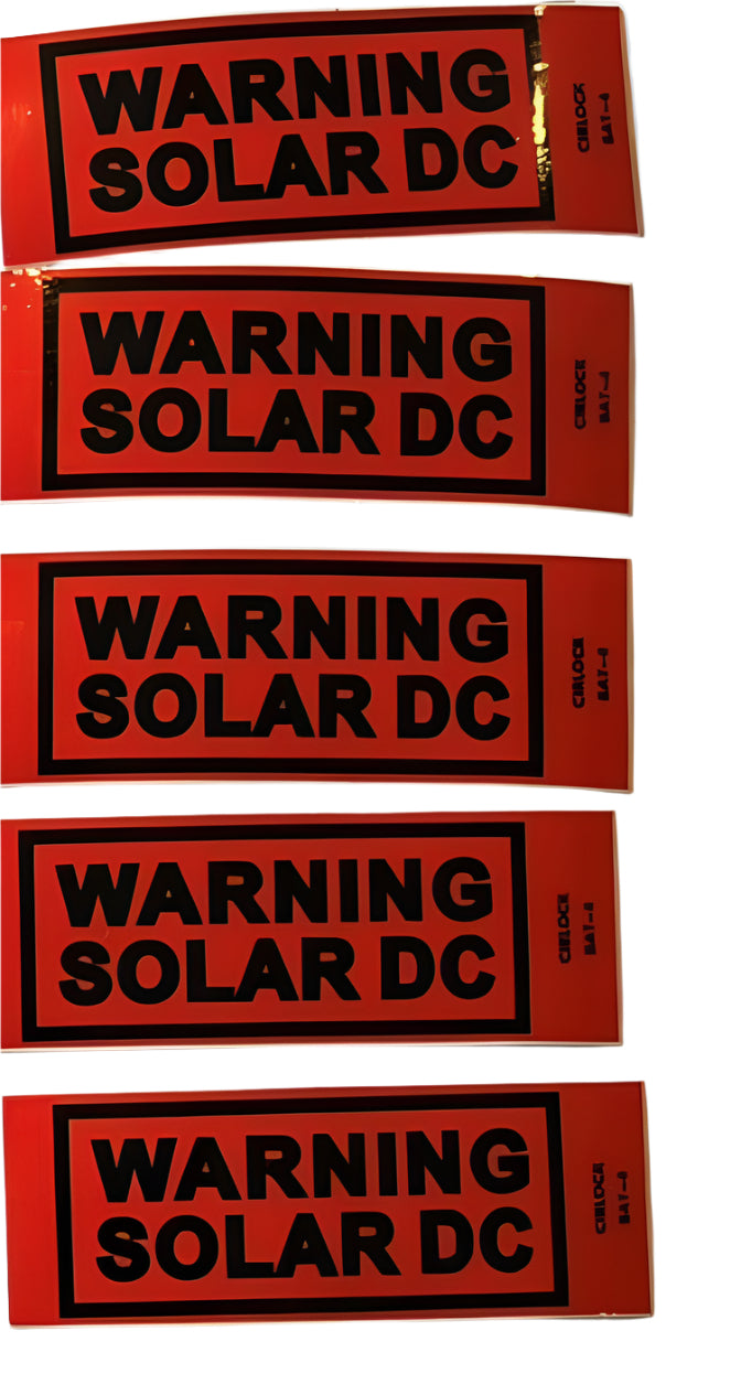 Warning solar DC  Label -200Ps - JE Group